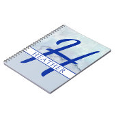 Monogramm Name Blau Farbe Notizblock (Linke Seite)