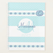 Monogramm Name Blue 2025 Moderne Planer (Vorderseite)