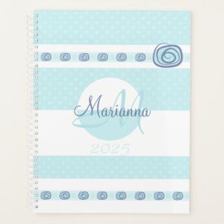 Monogramm Name Blue 2025 Moderne Planer