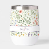 Monogramm Name Blumen Wildblume Boho Lavendel Chic (Rückseite)