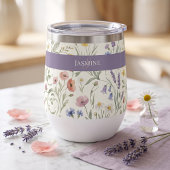 Monogramm Name Blumen Wildblume Boho Lavendel Chic