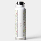 Monogramm Name Blumen Wildblume Boho Lavendel Chic Trinkflasche (Rückseite)