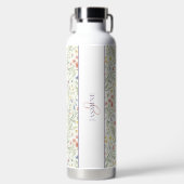 Monogramm Name Blumen Wildblume Boho Lavendel Chic Trinkflasche (Vorderseite)