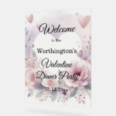 Monogramm-Name Blumenherzen romantisches Wasserfar Acrylschild (Winkel)
