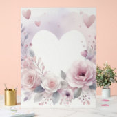 Monogramm-Name Blumenherzen romantisches Wasserfar Acrylschild (Hochzeit)