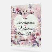 Monogramm-Name Blumenherzen romantisches Wasserfar Acrylschild (Winkel)