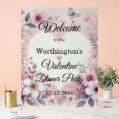 Monogramm-Name Blumenherzen romantisches Wasserfar Acrylschild (Hochzeit)