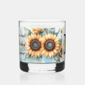 Monogramm Name Blumensonnenblume pastellfarben Whiskyglas (Rechts)