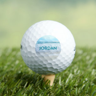 Monogramm Name California Strand Küsten Ozean Foto Golfball