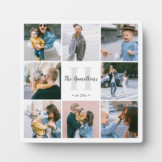 Monogramm Name Calligraphy Plaque Fotoplatte (Vorderseite)