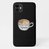 Monogramm Name Cappuccino Black Case-Mate iPhone Hülle (Rückseite)