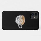 Monogramm Name Cappuccino Black Case-Mate iPhone Hülle (Rückseite (Horizontal))