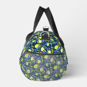 Monogramm Name Chic Mediterrane Zitrone Blaues Bla Duffle Bag (Rechts)