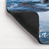 Monogramm Name christliches Zitat Strand Foto Mousepad (Ecke)