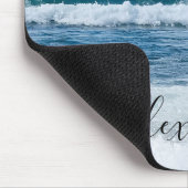 Monogramm Name christliches Zitat Strand Foto Mousepad (Ecke)