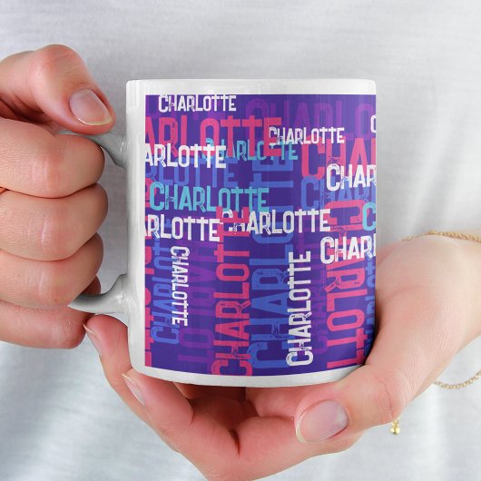 Monogramm Name Cloud Cool Typografie Kaffeetasse