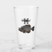 Monogramm Name Crappie Fischen Männer Sport Outdoo Glas (Vorderseite)