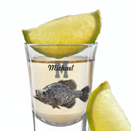 Monogramm Name Crappie Fischen Männer Sport Outdoo Schnapsglas