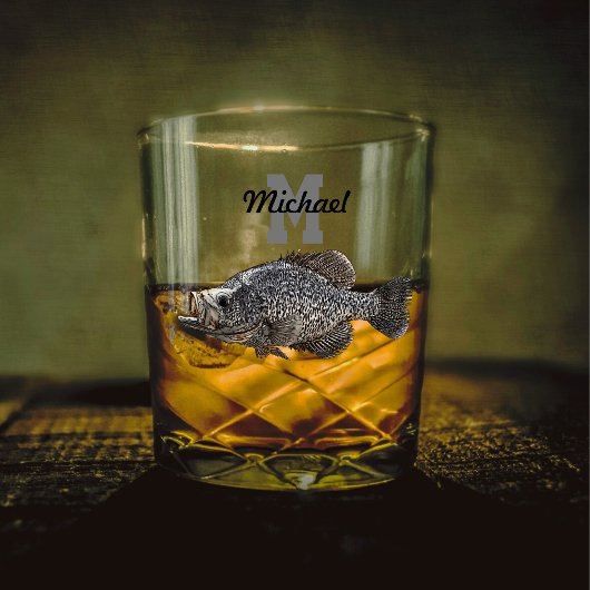 Monogramm Name Crappie Fischen Männer Sport Outdoo Whiskyglas