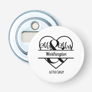 Monogramm Name Datum Herz Hochzeit Flaschenöffner