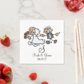 Monogramm Name Datum Hochzeit Ehepaar Brauerei Serviette (Beispiel)