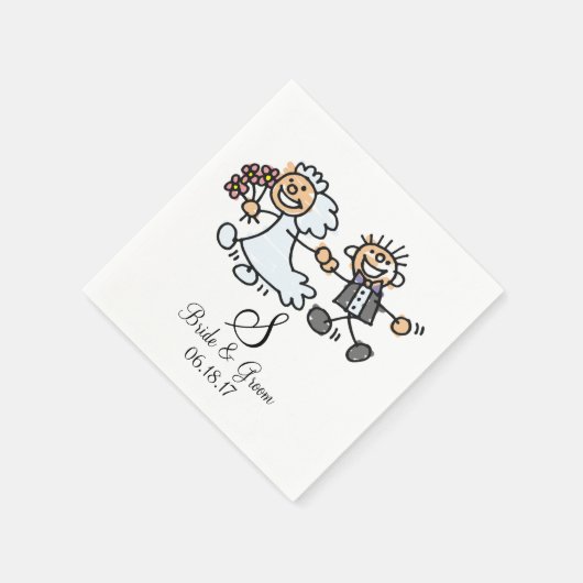 Monogramm Name Datum Hochzeit Ehepaar Brauerei Serviette (Ecke)