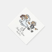 Monogramm Name Datum Hochzeit Paar Braut Groom Nap Serviette (Ecke)