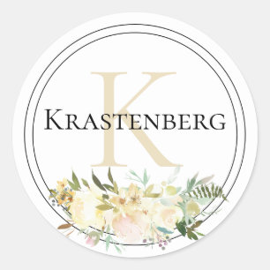 Monogramm-Name der benutzerdefinierten Familie Wei Runder Aufkleber