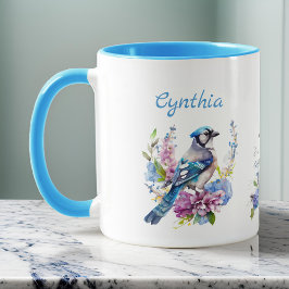Monogramm Name der blauen Jay und der Hübschen Blu Tasse