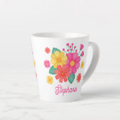 Monogramm-Name der hübschen Blume Moderne botanisc Milchtasse (Rechte Ecke)