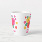 Monogramm-Name der hübschen Blume Moderne botanisc Milchtasse (Vorderseite)