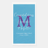 Monogramm Name der Lila blauen Graduierungspartei Serviette (Vorderseite)