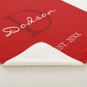 Monogramm-Name der modernen Red White Script-Famil Sherpadecke (3/4)