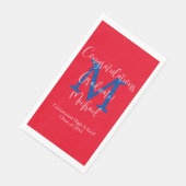 Monogramm Name der Red White Graduation Party Serviette (Ecke)