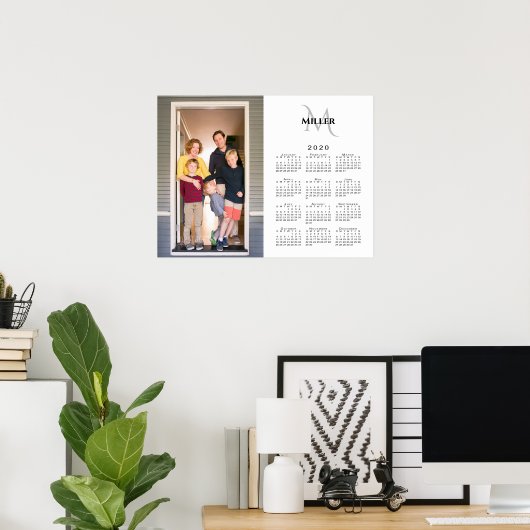 Monogramm-Name des benutzerdefinierten Fotos 2020  Poster (Heimbüro)