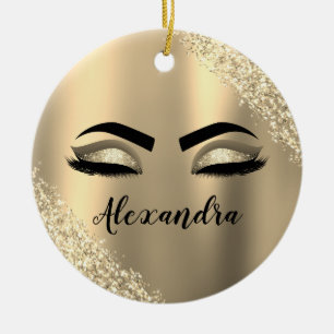 Monogramm-Name des Glitzer Keramik Ornament