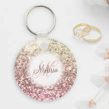 Monogramm-Name des Hübschen Glitzer, Blush Pink