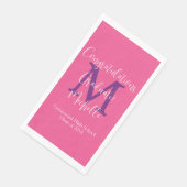 Monogramm Name des Lila Graduierungsgruppennamens Serviette (Ecke)