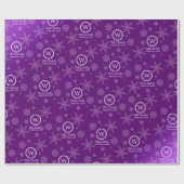 Monogramm Name des Lila Schneeflocken Geschenkpapier (Flach)
