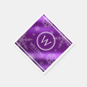 Monogramm Name des Lila Schneeflocken Serviette (Ecke)