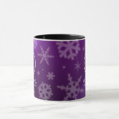 Monogramm Name des Lila Schneeflocken Tasse (Zentrum)