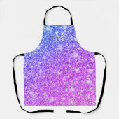 Monogramm Name des Lila und rosa Glitzer Schürze (Vorderseite)