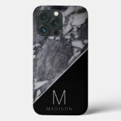 Monogramm-Name des modernen schwarzen und grauen M Case-Mate iPhone Hülle (Rückseite)