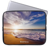 Monogramm Name des Ocean Beach Vacacation Laptopschutzhülle (Vorderseite)