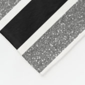 Monogramm Name des schwarzen grauen Glitzer Streif Fleecedecke (Ecke)