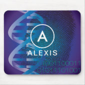 Monogramm Name DNA Fingerprint Medizin Wissenschaf Mousepad (Vorne)