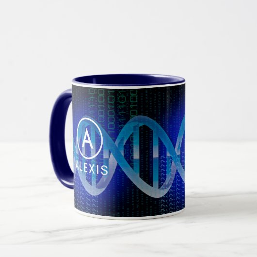 Monogramm Name DNA ID Science Tasse (Vorderseite Links)