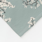 Monogramm Name Dusty Blue White Floral Botanic Fleecedecke (Ecke)