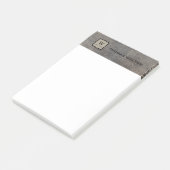Monogramm Name Echtes Rindsleder Aussehen Post-it Klebezettel (angewinkelt)
