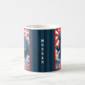 Monogramm Name Eidechse Monster Fett Retro Cool Lu Kaffeetasse (Mittel)